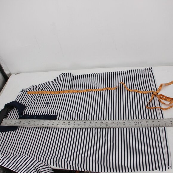 G/FORE Polo Shirt Men’s XL Short Sleeve Striped Golf Performance lightweight - Picture 10 of 12